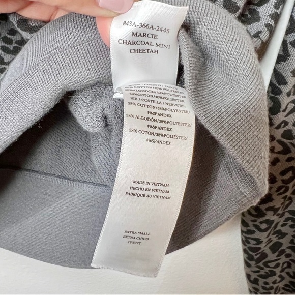 Rails Marcie Charcoal Mini Cheetah Women’s Lounge Cozy Crew Sweatshirt Sz XS - Picture 8 of 13